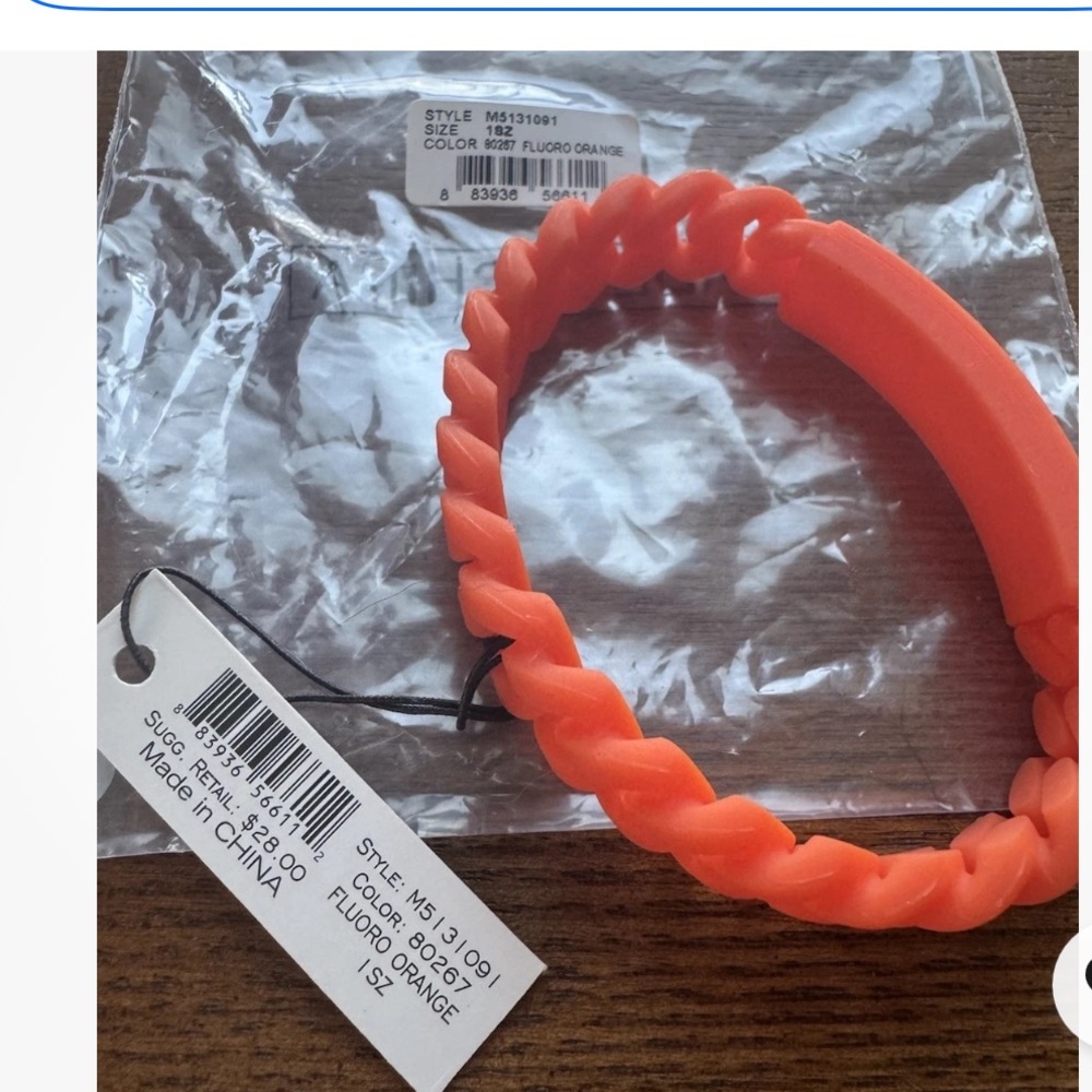Marc By Marc Jacobs Orange Braided Silicone/Rubber Bracelet - Picture 2 of 3